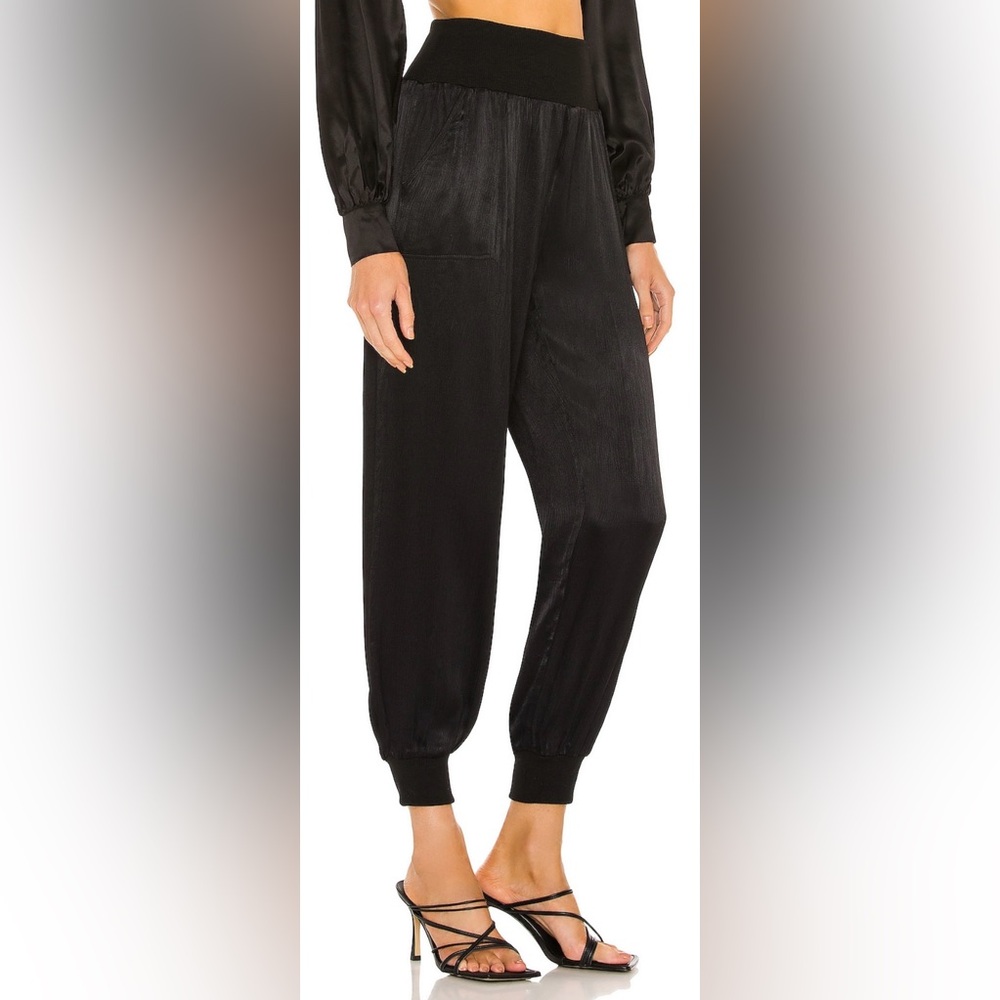 BOBI BLACK Sleek Textured Pant in Black Medium REVOLVE Current - Picture 2 of 11